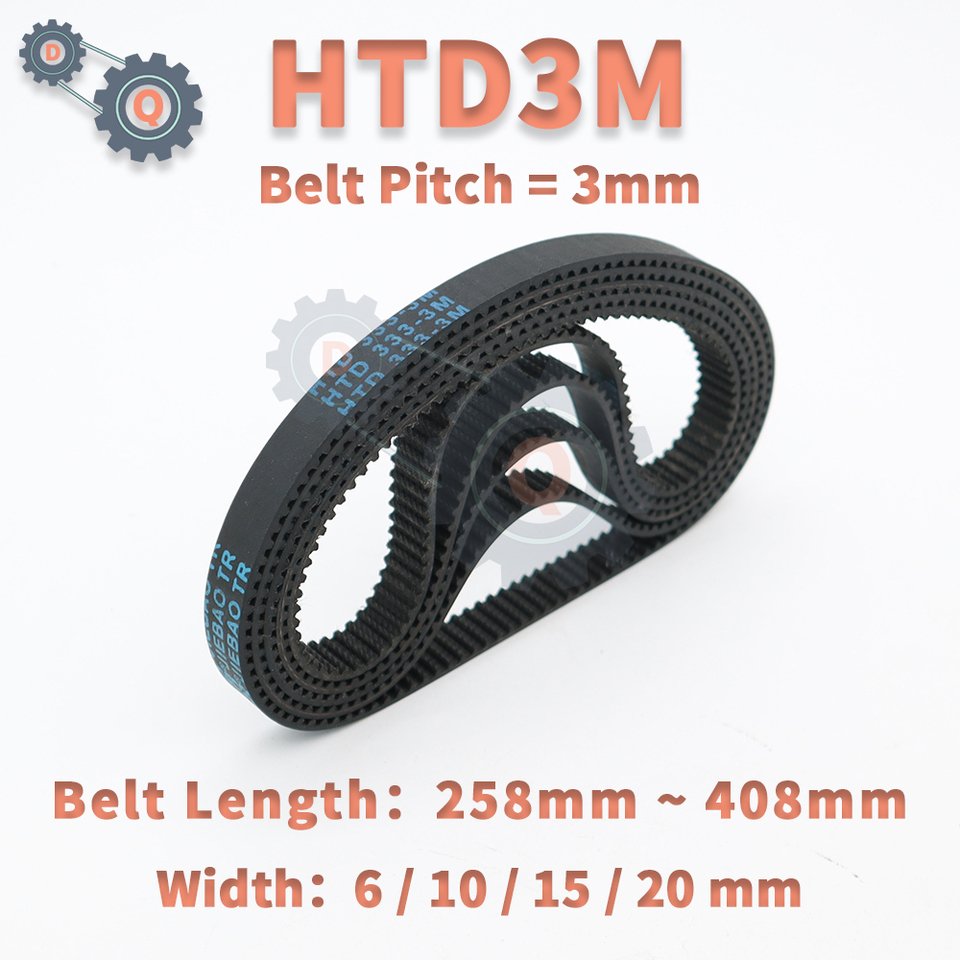 

Ремень ГРМ HTD3M 3мм резиновый 6/10/15/20 мм 258-408 мм