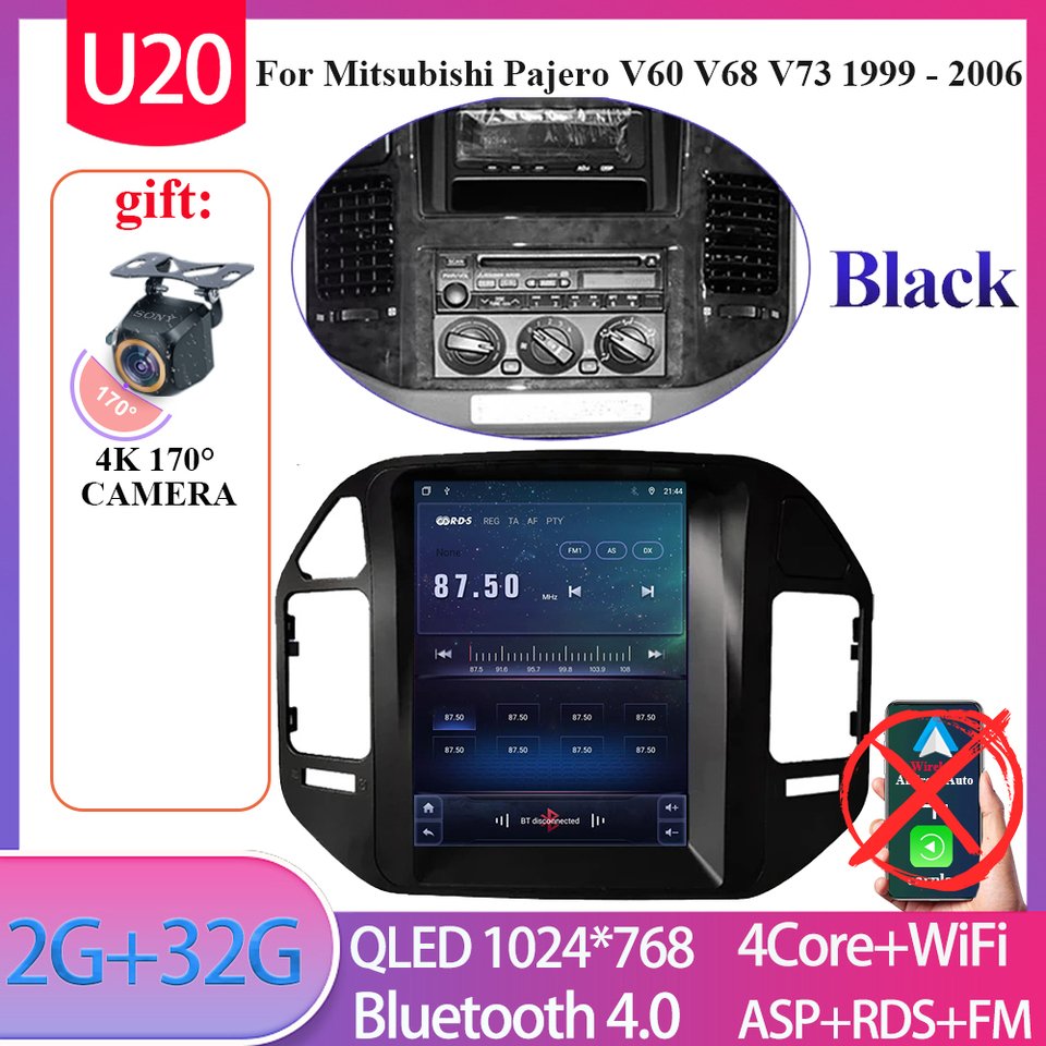 

Автомобиль 9,7 дюйма для Mitsubishi Pajero 3 V60 V68 V73 1999-2011 Android 14 Tesla Style Android Автомагнитола Carplay GPS-навигация