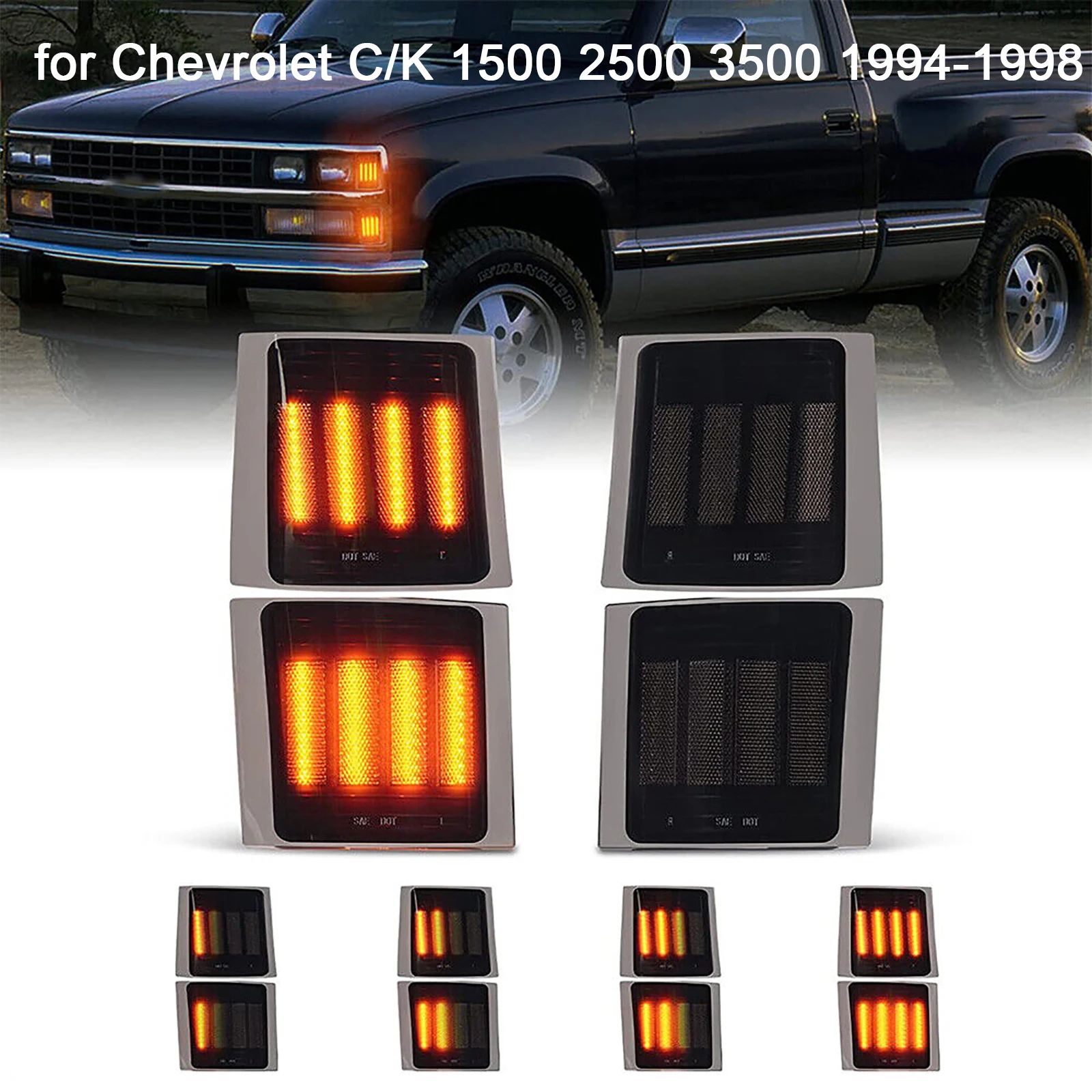 

4 шт., автомобильные Габаритные огсветильник для Chevrolet C/K C10 1500 2500 3500 1994-1998 Tahoe