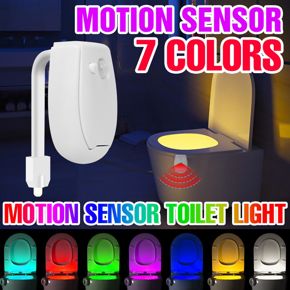

Светодиодная лампа RGB Smart PIR с датчиком движения, сиденье для унитаза, ночник, водонепроницаемая, для унитаза, подсветка, светодиодная лампа для ванной комнаты, туалета
