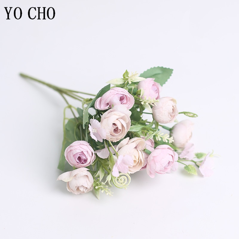

Искусственные розы YO CHO, шелковые, мини-букет