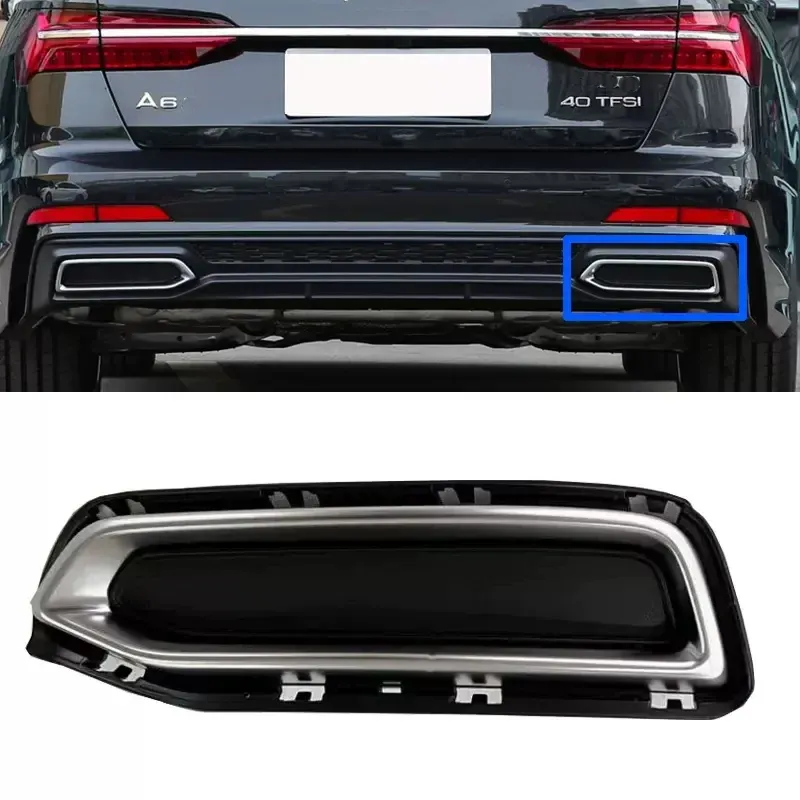 

Для Audi A6 S6 C8 SLINE 2019-2022 Автоматический нижний задний глушитель выхлопной трубы Автомобильная задняя крышка горла Накладка Сменные аксессуары Тюнинг
