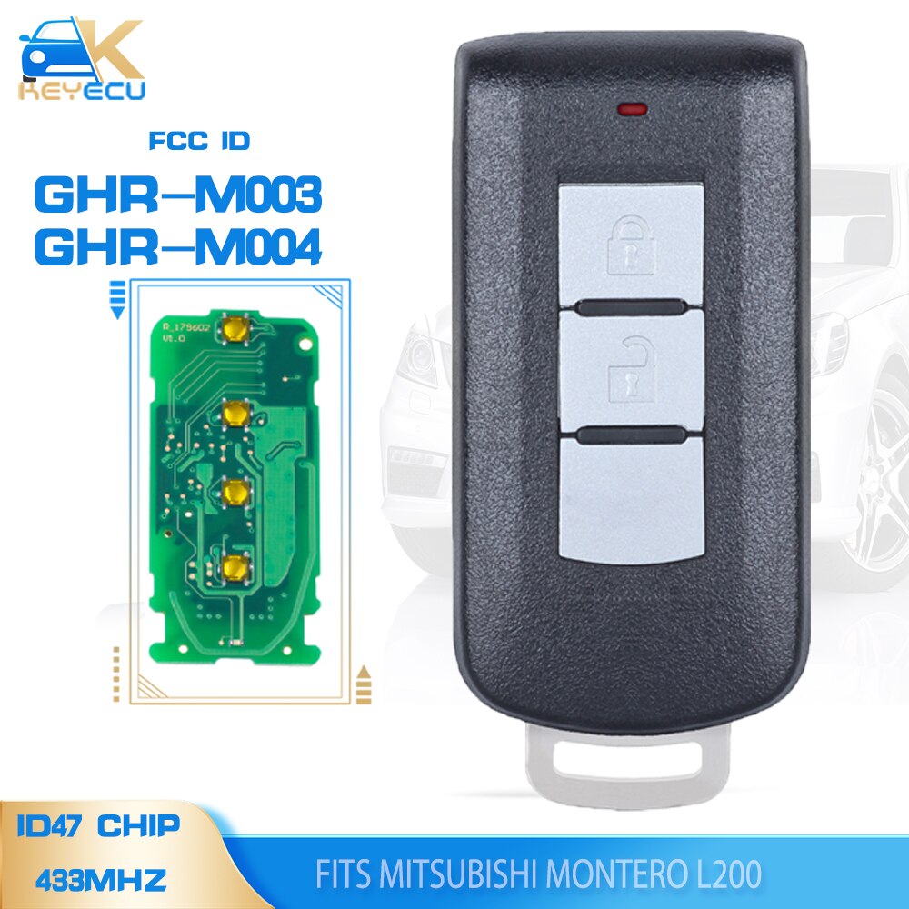 

Флейта KEYECU, флейта, 8637B107 безключевой смарт-ключ Go 2B 433 МГц HITAG3 NCF2952X ID47 для Mitsubishi Montero L200