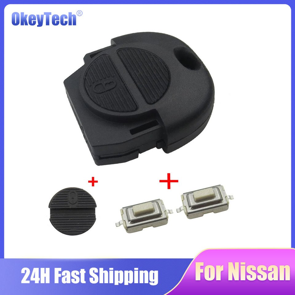 

OkeyTech для Nissan Micra Almera Primera XTrail, 2 кнопки, корпус дистанционного ключа, 1 шт., чехол для ключей + 1 шт., ремонт ключей + 2 шт., микропереключатели