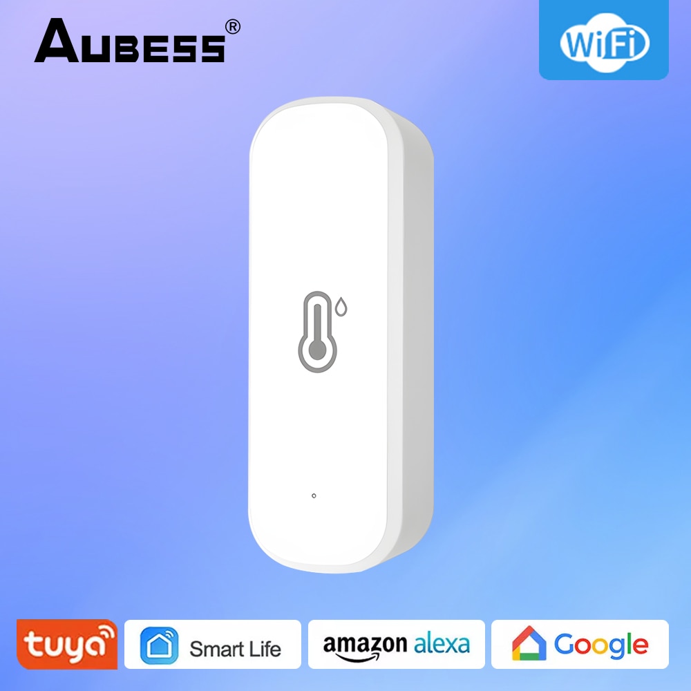 

Датчик температуры и влажности AUBESS Tuya ZigBee/Wi-Fi, домашний подключенный термометр, совместимый с Smart Life, Alexa, Google Assistant