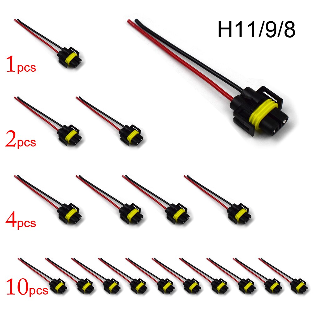 

2 шт., 4 шт., 10 шт., Женский Разъем H11 H9 H8