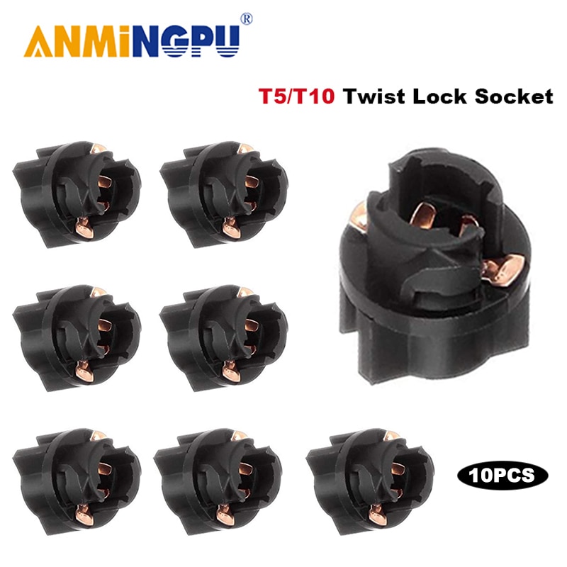 

ANMINGPU 10X Сигнальная лампа T5 Светодиодная поворотная розетка PC74 T10 Led W5W 174 PC194 Разъем для приборной панели Патрон лампы Основание 192 168