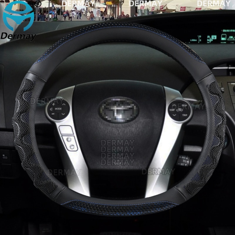 

Для Toyota Prius 30 20 Prius V Prius C Prius Prime DERMAY чехол рулевого колеса автомобиля массажные Нескользящие автомобильные аксессуары