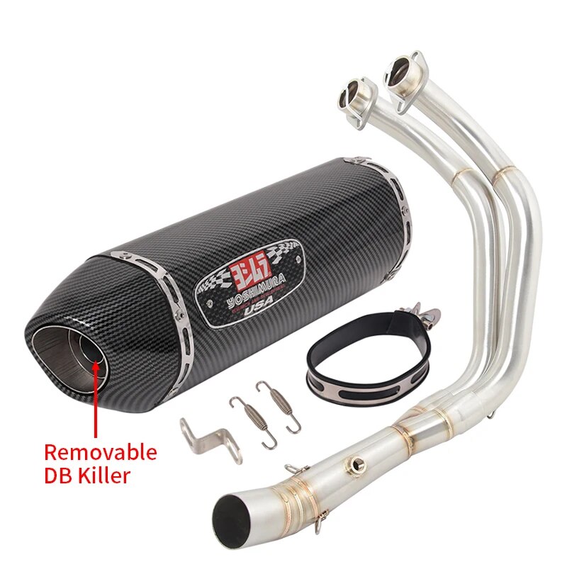 

Выхлопные трубы для мотоцикла Yoshimura, для YAMAHA R7 MT07 FZ07 MT FZ 07 2021-2023, Полный выпуск системы, модификация глушителя, передняя звеньевая труба дБ