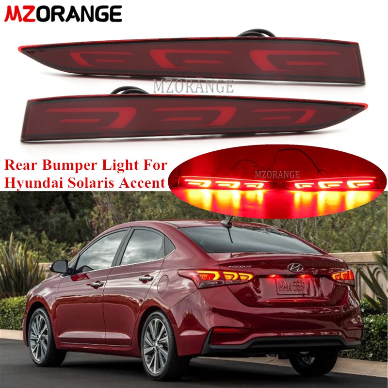 

Светодиодсветильник ры для заднего бампера для Hyundai Solaris Accent 2017 2018 2019, для Hyundai Verna, стоп-отражатель, противотуманная фара, Стайлинг автомобиля, 2 шт.