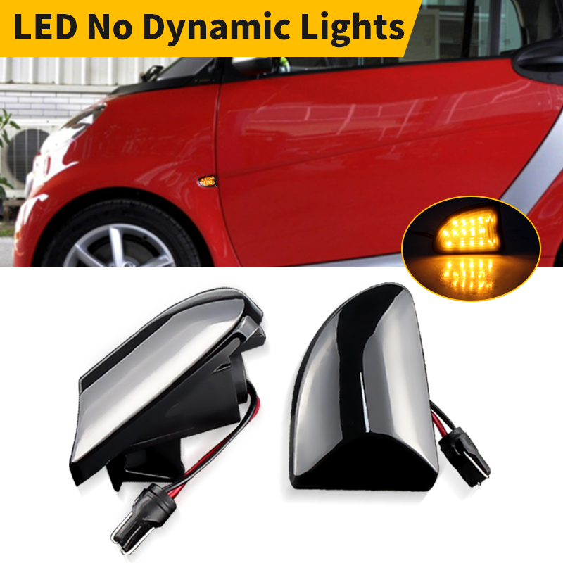 

2 шт. для Smart Fortwo 451 MK1 MKII 2007 2008 2009-2015 дымчатая линза Янтарный светодиодный динамический боковой габаритный фонарь указателя поворота мигалка