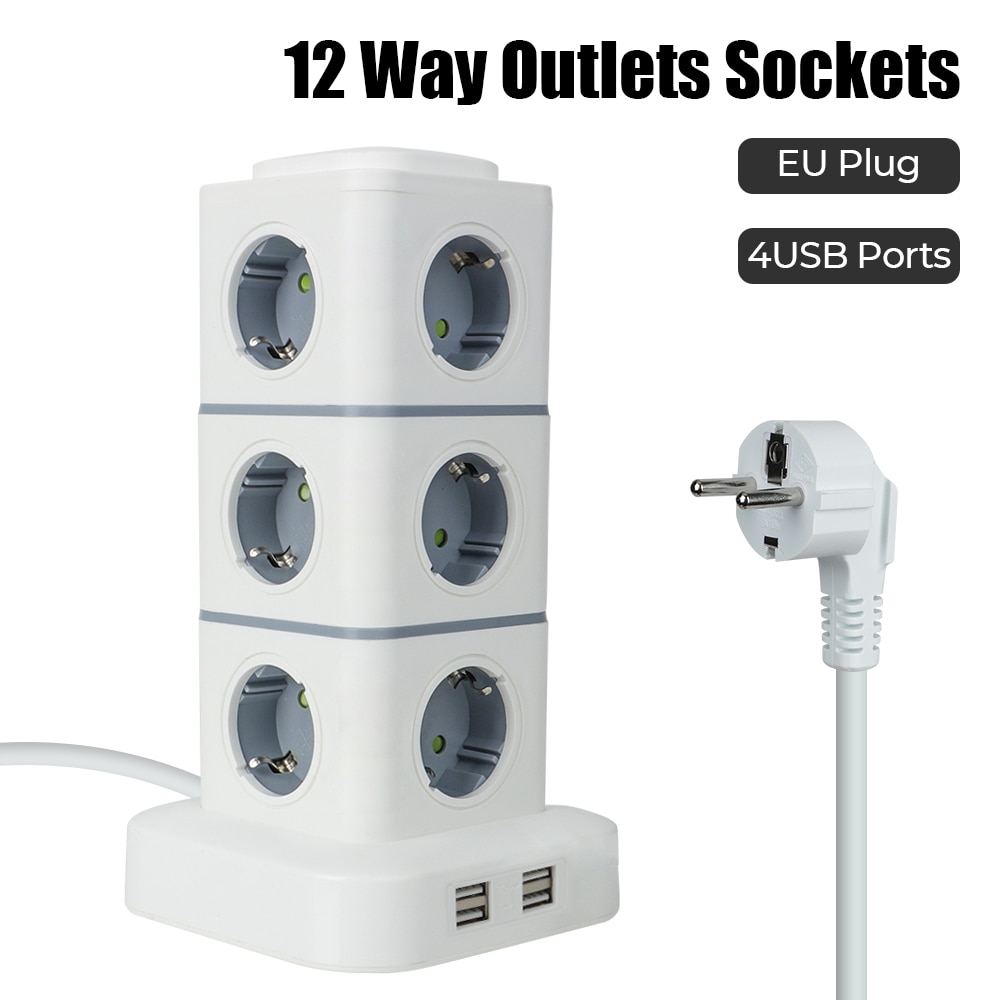 

Удлинитель с 4 USB-портами, 220 В, 10 А, 2,8 м