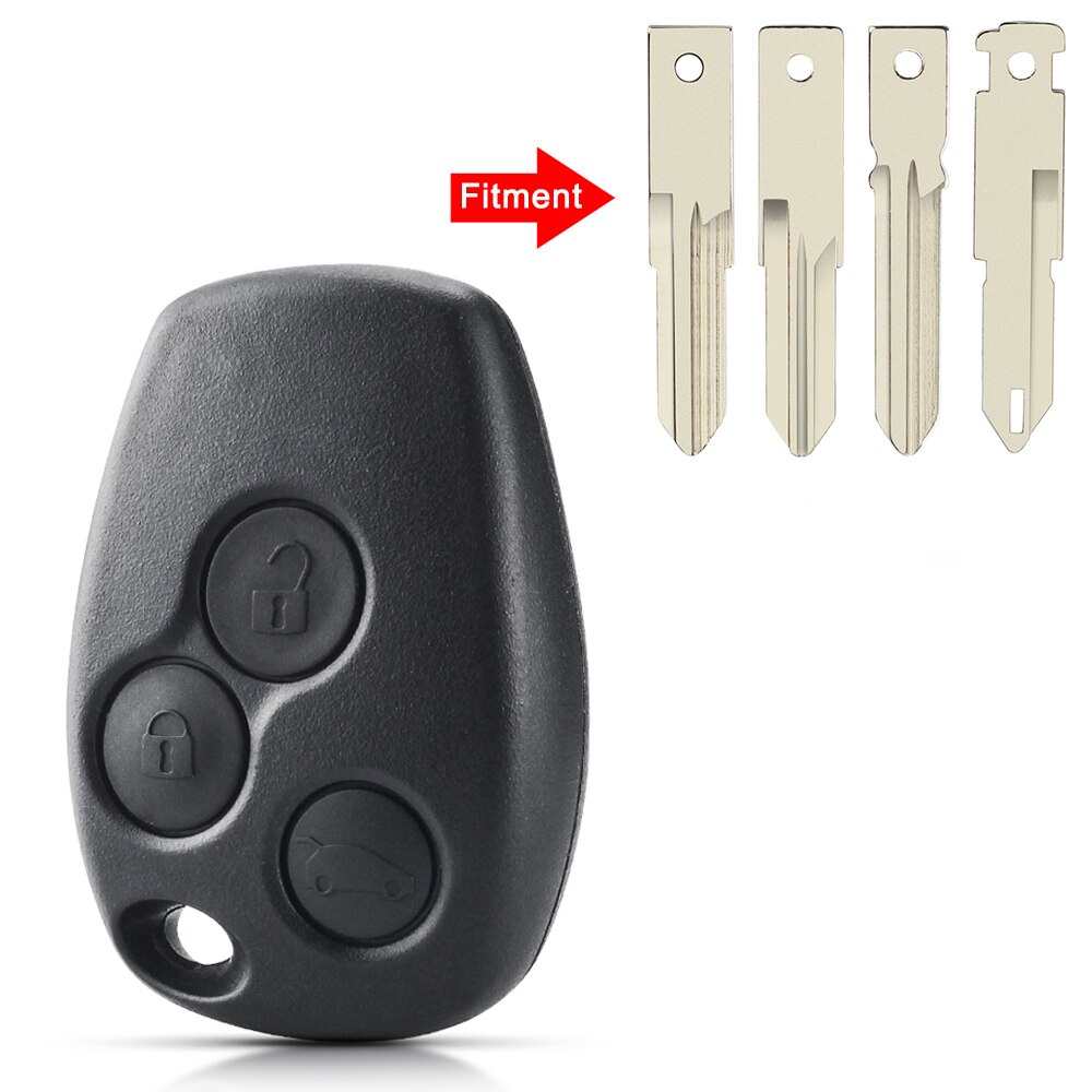 

Запасной чехол KEYYOU для автомобильного ключа с 3 кнопками для Renault Logan Sandero Clio Fluence Vivaro Master Traffic Key, чехол без лезвия.