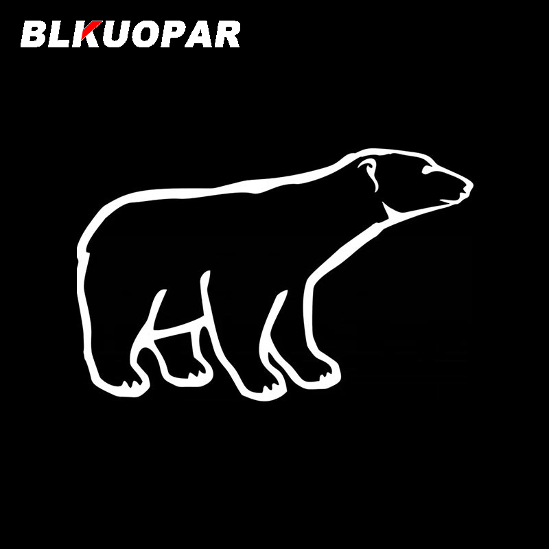 

BLKUOPAR автомобильные наклейки с рисунком белого медведя, забавная наклейка с изображением животных, окклюзия, царапины, вырезанный ноутбук, кондиционер, автомобильная этикетка