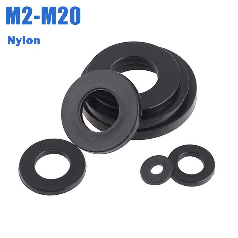 

Черные нейлоновые плоские шайбы M2-M20