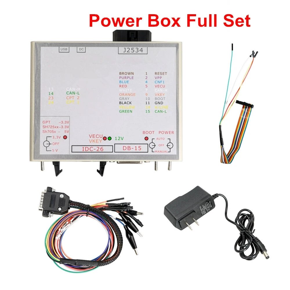 

JTAG PowerBox Works Openport J2534 Разъемы для блока питания JTAG Полные адаптеры работает 3 режима Зеленый светодиод
