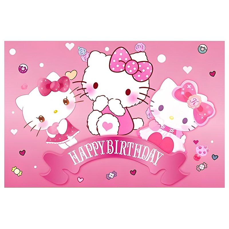 

MINISO виниловый фон Hello Kitty для детских праздников