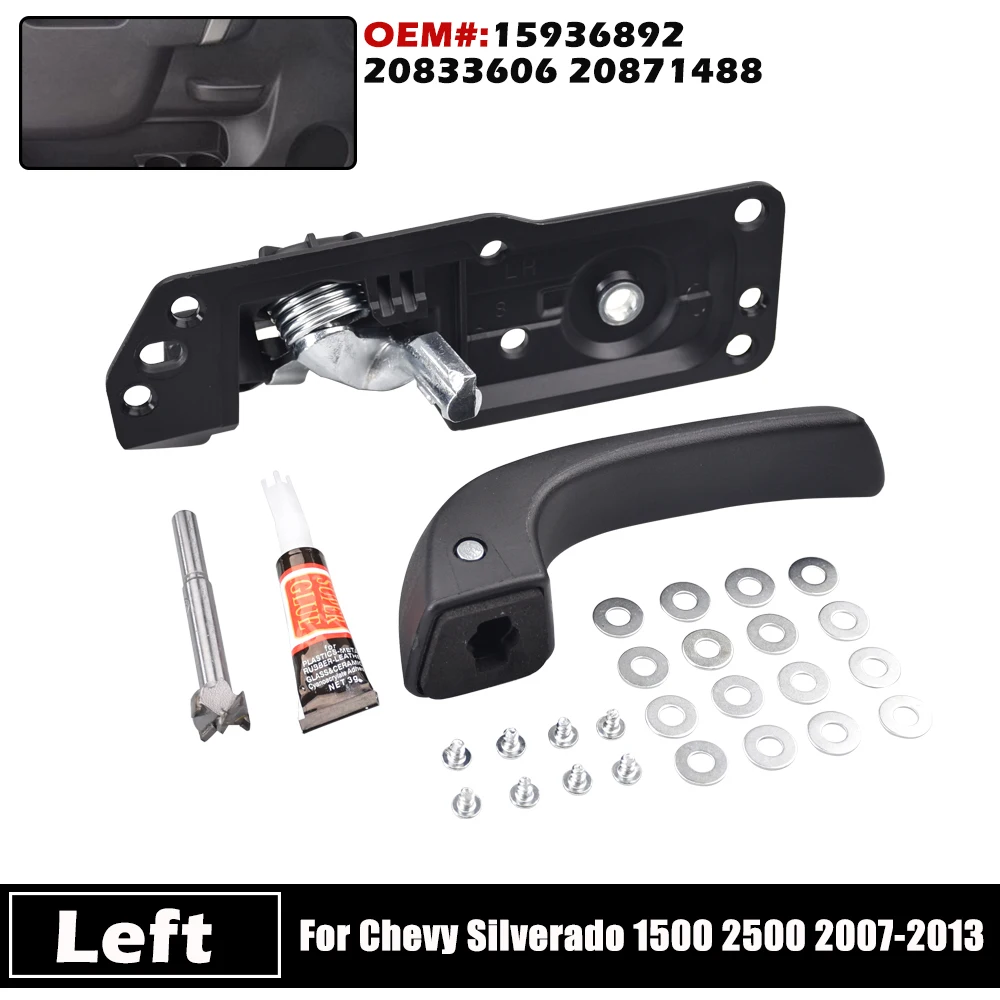 

15936892 Для Chevrolet Silverado GMC Sierra 2007-2013 гг., внутренняя дверная ручка автомобиля, левый монтажный комплект 20833606 20871488