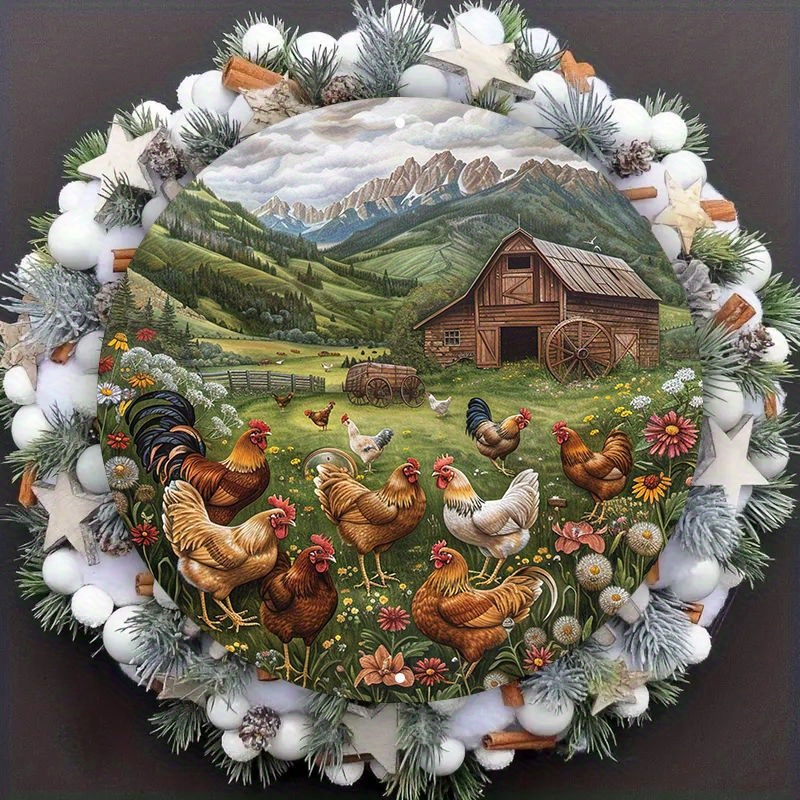 

Алюминиевая табличка с изображением курицы и сарая