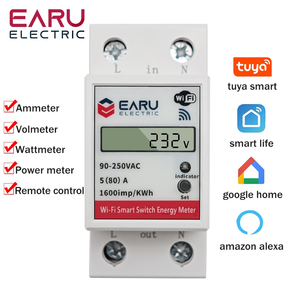 

Умный счетчик электроэнергии EARUELETRIC 90-250В