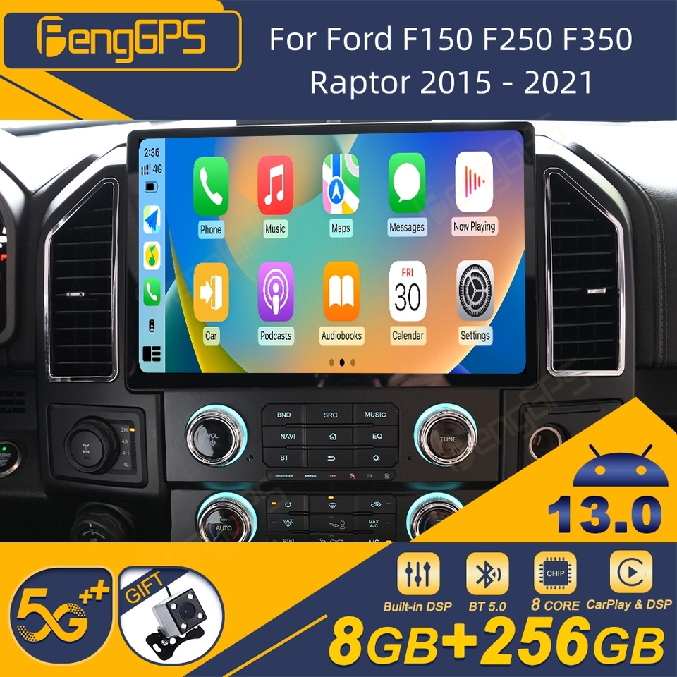 

Для Ford F150 F250 F350 Raptor 2015-2021 автомобильный радиоприемник беспроводной Carplay Android авто стереоприемник авторадио мультимедийный плеер