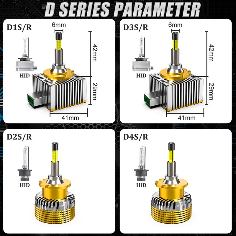 

360 D2S D4S 1:1 Светодиодные фары HID D1S D3S D1R D3R Комплект ксеноновых светодиодных ламп Модернизированный комплект 1300 Вт D2R D4R Автомобильная лампа Автомобильный светильник CSP CANbus