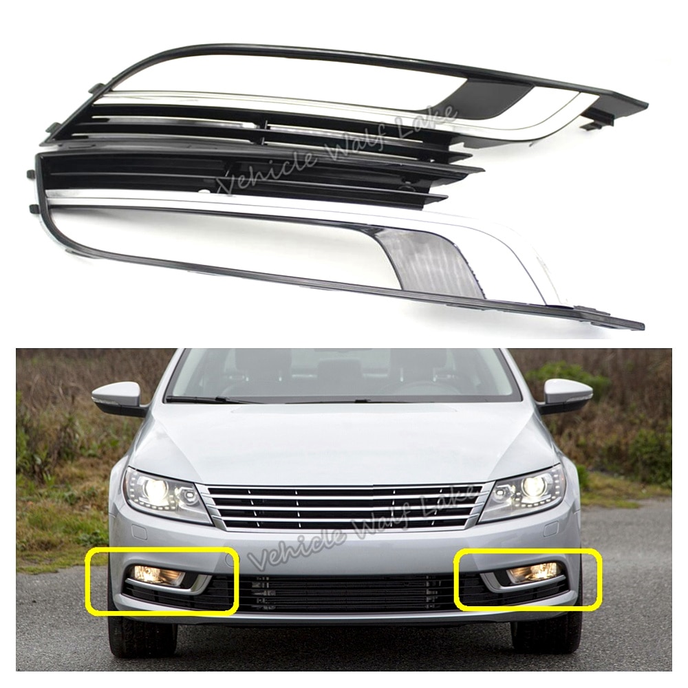 

2 шт. решетка противотуманной фары для Passat CC 2012 2013 2014 2015 2016 2017 автомобильный Стайлинг переднего бампера противотуманная фара крышка решетки
