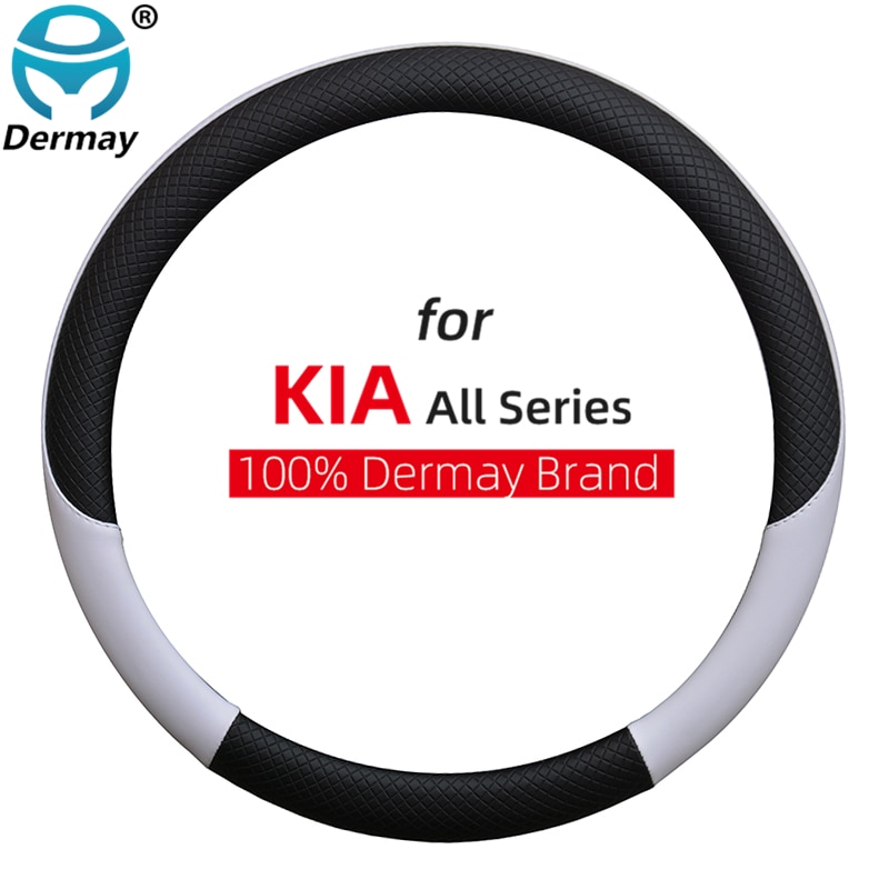 

100% DERMAY брендовый кожаный чехол на руль автомобиля для Kia Rio x line Sportage 4 Picanto Sorento Forte Cerato Rio 2 3 4 5 Soul K2 K3 Ceed Optima Ceed jd Spectra Stinger Mohave автомобильные аксессуары