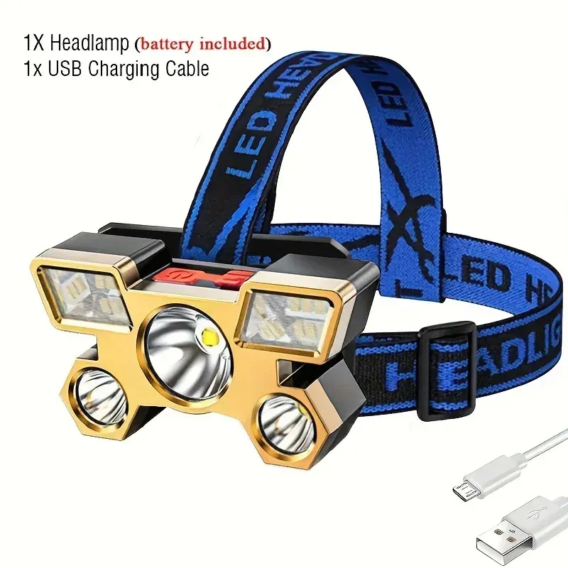 

Налобный фонарь E－SMARTER 3+6 LED, 4 режима