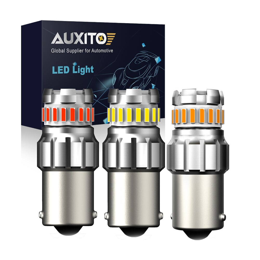 

AUXITO 2x S25 1156 BA15S 1157 P21/5 Вт светодиодный огни красный белый желтый DRL W21/5 Вт 7440 7443 T25 сигнальная лампа стоп-сигнал