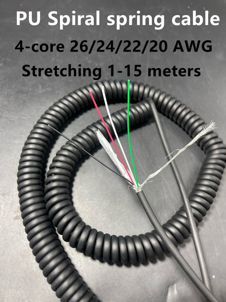 

Pur пружинный провод 4-жильный медный 26/24/20 Awg 1-12 м
