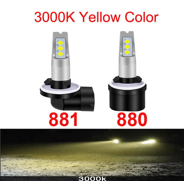 

Противотуманные фары H27 Led, H27W/2 881 880, автомобильные, светодиодные, 12 В, 6000K (s), белого цвета
