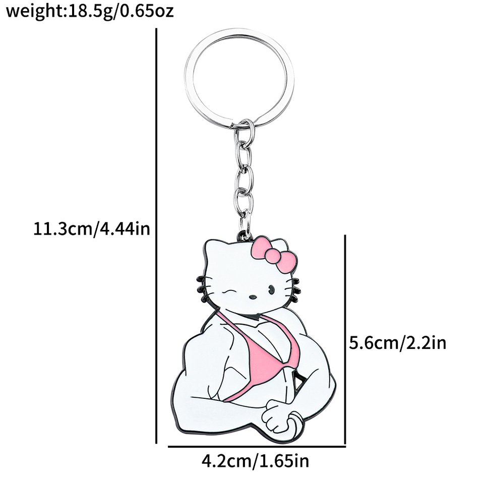 

Забавный Брелок Hello Kitty Kuromi С Дизайном Muscle Man Для Женщин И Мужчин, Рюкзак, Держатель Для Ключей