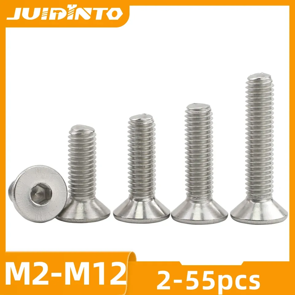 

JUIDINTO Винты с шестигранной головкой из нержавеющей стали DIN7991 М2-М10