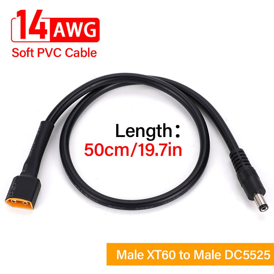 

Кабель питания XT60-DC5525 50 см для паяльников TS100 TS101