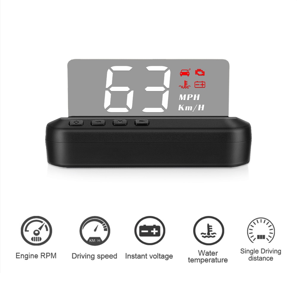 

Автомобильный проектор HUD C100-HUD OBD2 II EUOBD с превышенной скоростью, Проектор системы, дисплей на лобовое стекло, автоматическая электронная сигнализация напряжения
