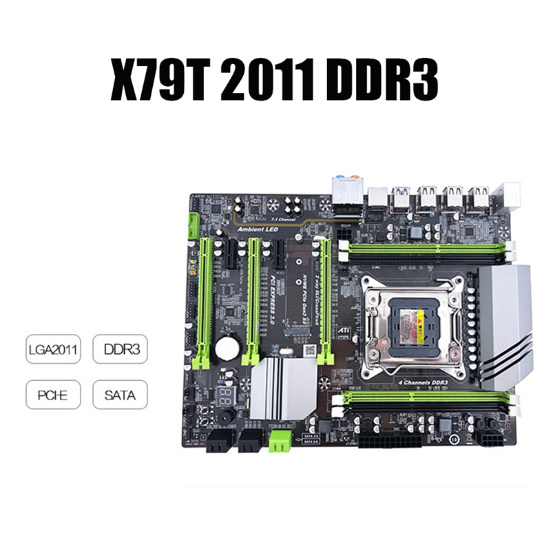 

X79T LGA 2011 CPU Mainboard USB3.0 4 Материнская плата DDR3 Настольный ПК Материнская плата компьютера
