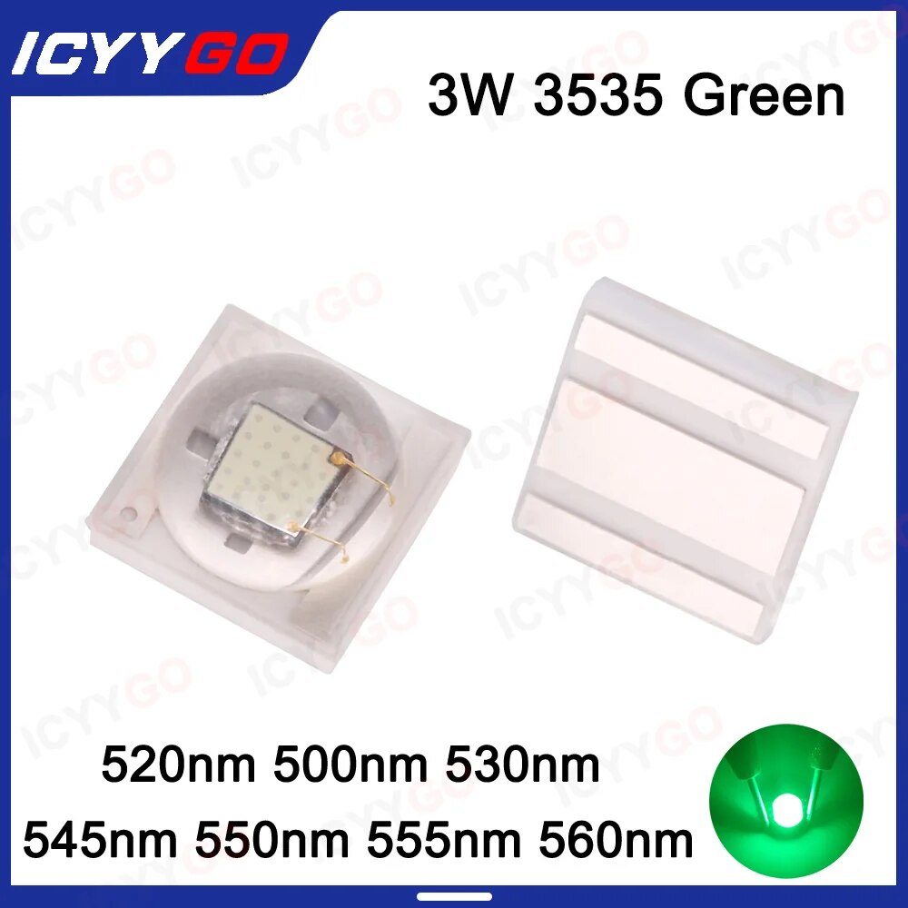 

Светодиодные керамические бусины ICYYGO IC-3W 3535 зелёные 3Вт