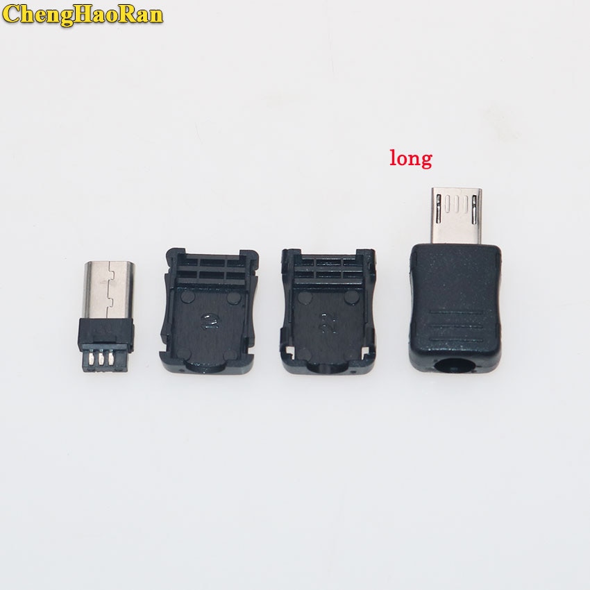 

ChengHaoRan, 10 шт., V8, длинный короткий разъем Micro USB, штекер Micro USB 5P, штекер с пластиковой крышкой, для DIY