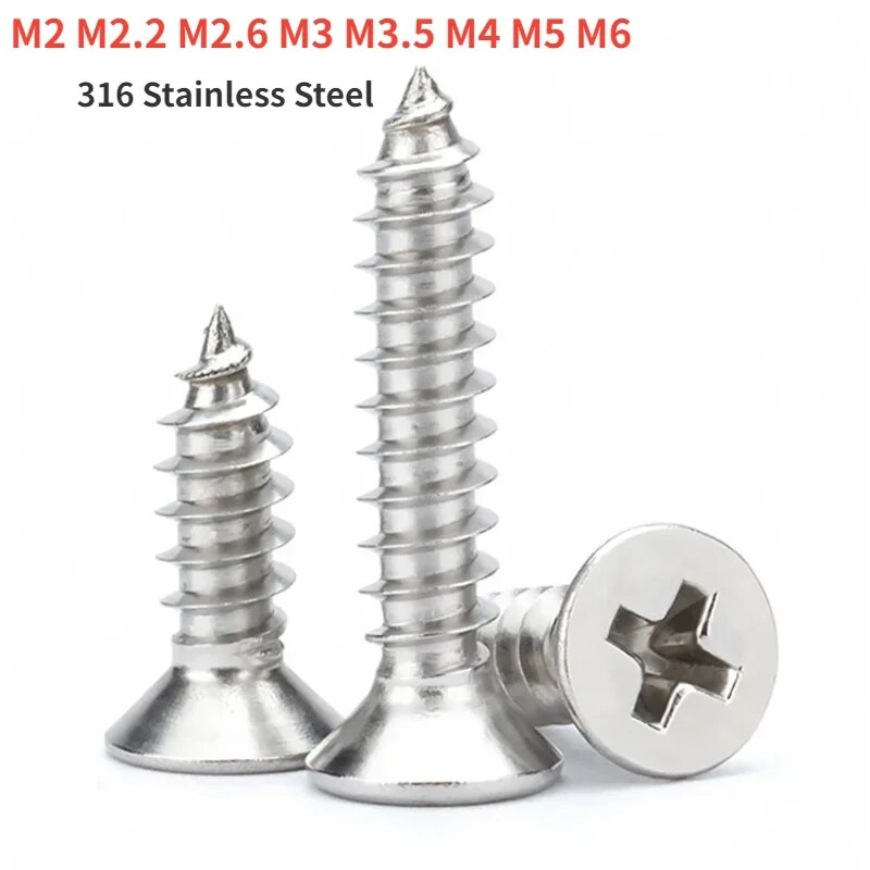 

Нержавеющие саморезы по дереву Phillips M2-M6