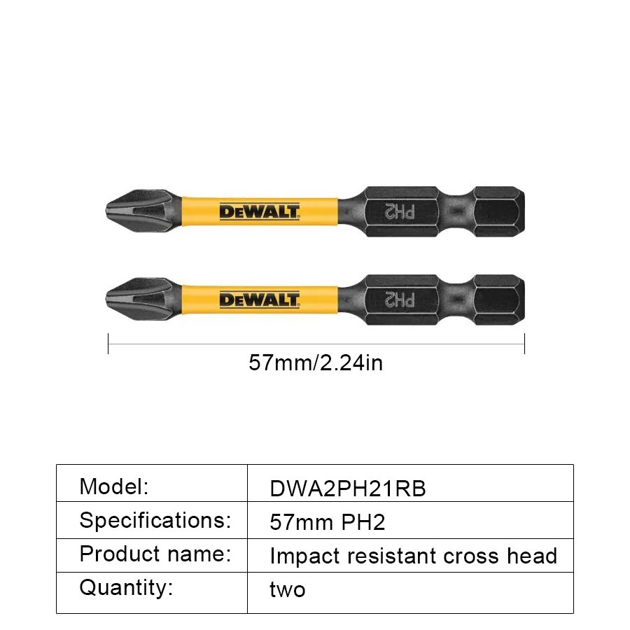 

DEWALT Ударные биты Phillips #2 для электрической дрели