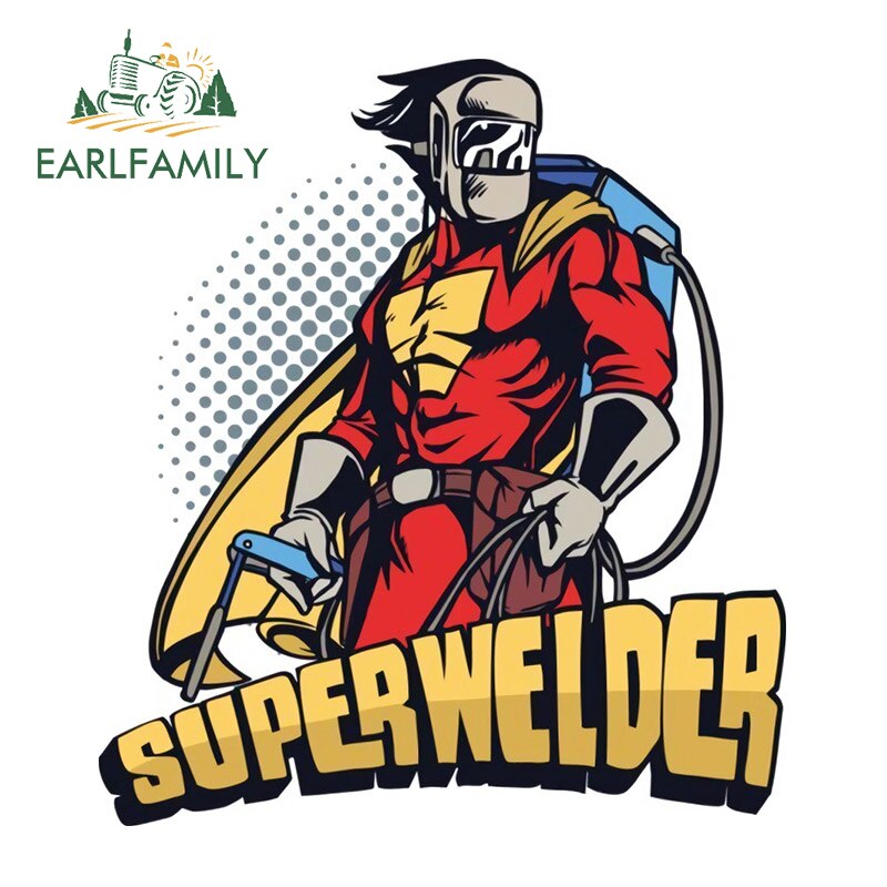 

EARLFAMILY 13 см x 11,6 см для суперсварщиков, автомобильная наклейка, окклюзионная наклейка на царапины, водостойкая защита для двери автомобиля на автофургоне