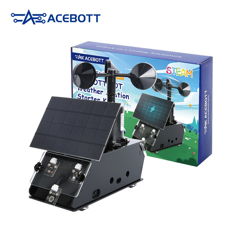 

ACEBOTT IOT метеостанция стартовый комплект, монитор скорости ветра, температуры и влажности, прогноз погоды и барометр для ESP32 Arduino