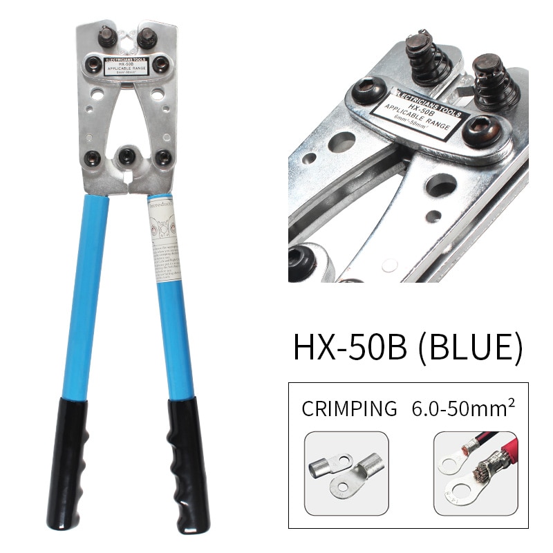 

Обжимные щипцы FASEN для кабелей 6-50mm2 1-10 AWG