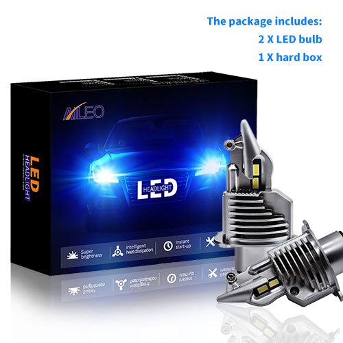 

AILEO Led H4 Автомобильные огни Лампочки H4 Автомобильные / мотоциклетные фары Лампочки Ближний Восток Истребитель Foco 80W 12V 24V 6000K Led