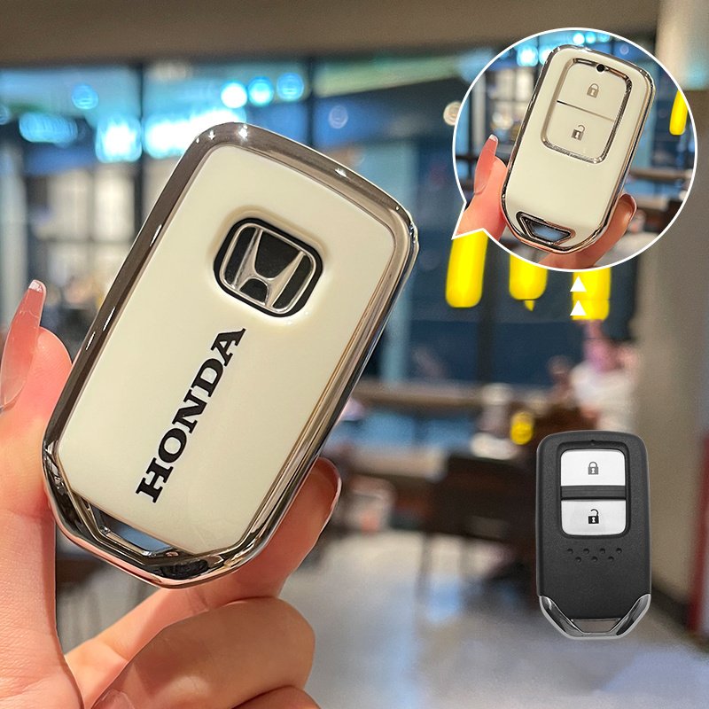 

Модный чехол из ТПУ для дистанционного ключа автомобиля, держатель, брелок для Honda Civic CR-V HR-V VEZEL JAZZ Accord Jade Crider Odyssey 2015-2018