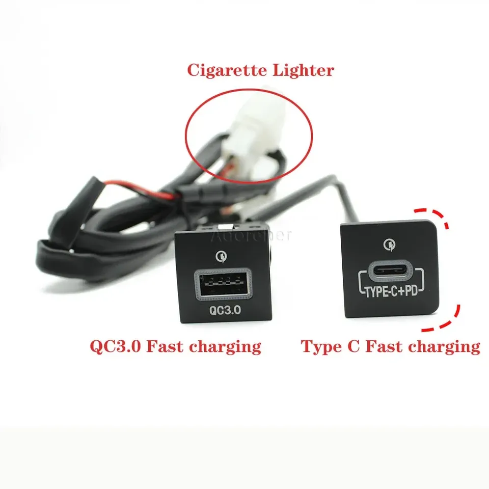 

Для VW Golf 6 Jetta 5 MK5 Scirocco 06-14 Автомобильное USB-разъем для зарядного устройства PD Quick Charge QC3.0 Кнопка адаптера интерфейса прикуривателя