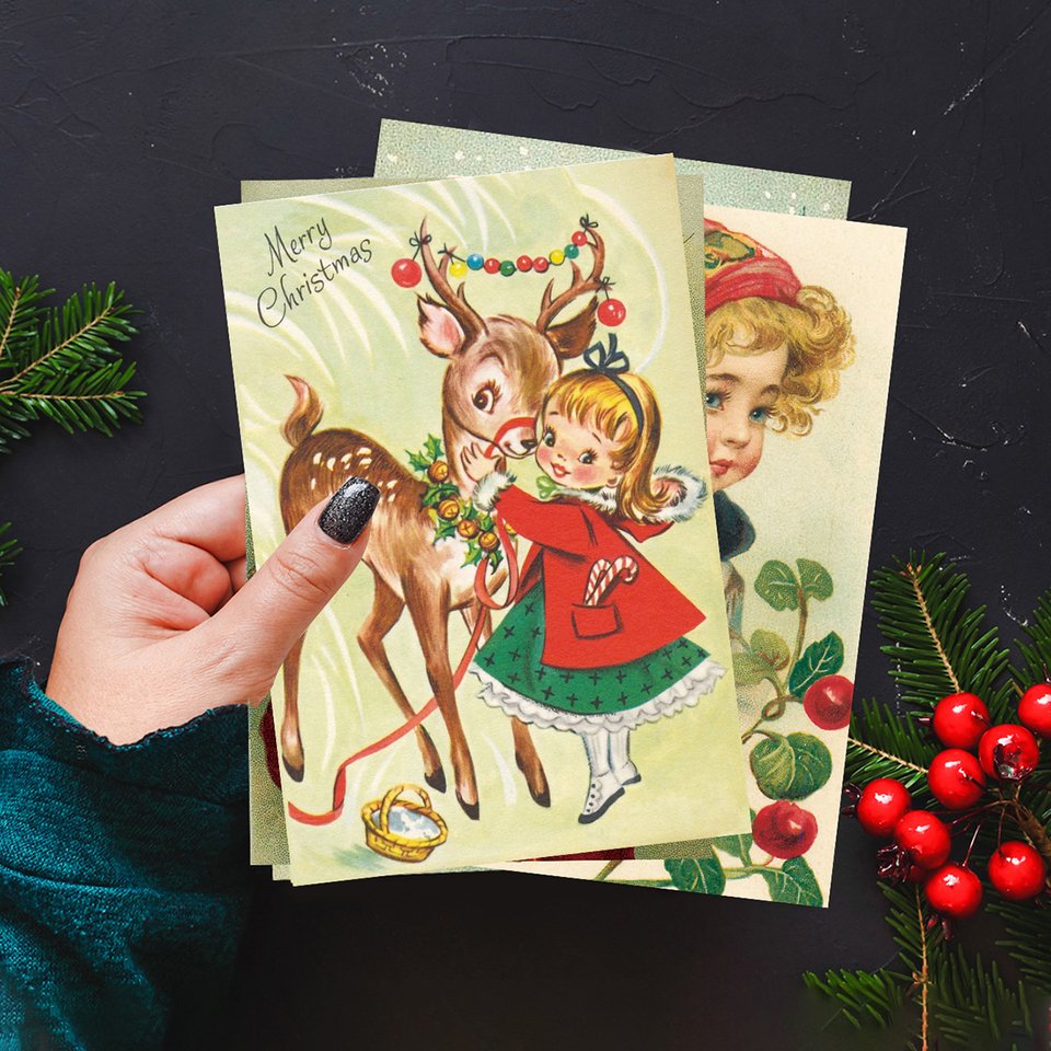 

Рождественские открытки Santa Claus набор из 12 штук