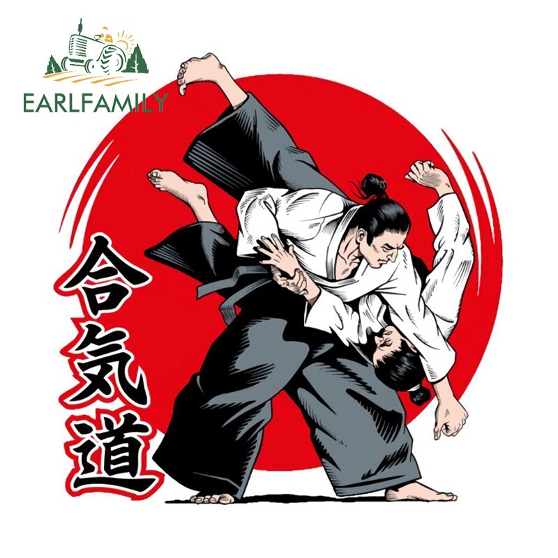 

EARLFAMILY 13 см x 12,9 см для японского айкидо, виниловые автомобильные наклейки, фургон, граффити, водонепроницаемые аниме, Переводные картинки RV JDM