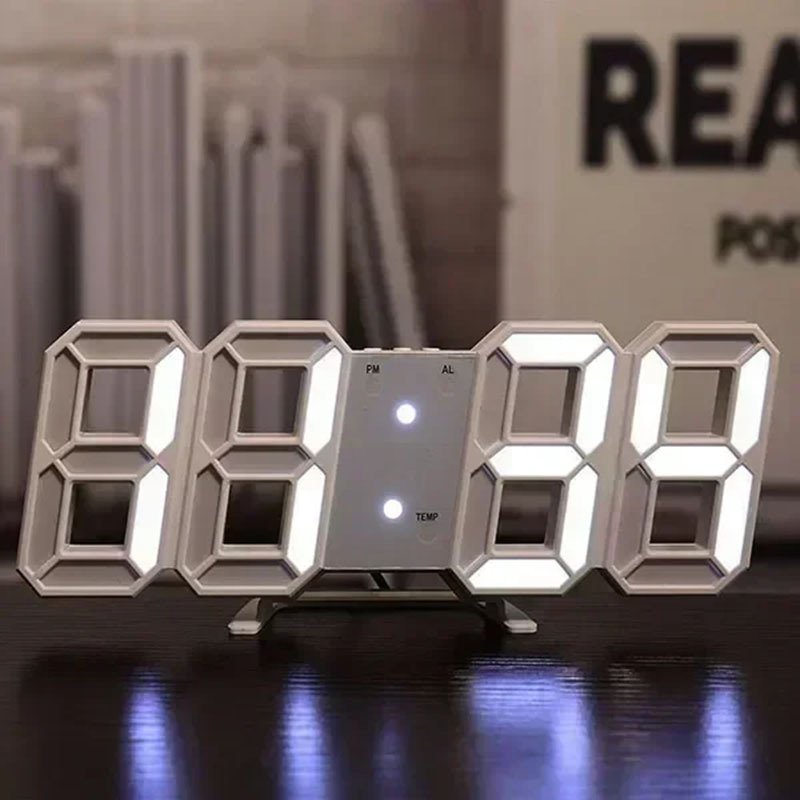 

3D Цифровые Настенные Часы, Светящийся Ночник, Регулируемый Светодиодный Декоративный Светильник Для Дома, Сада, Комнаты
